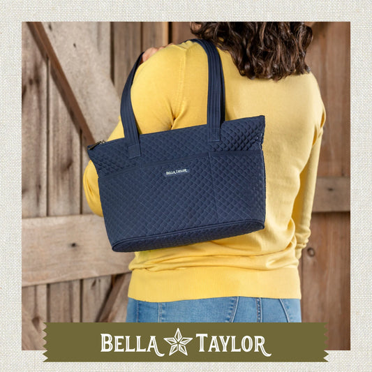 Bella Taylor - Solid Navy Small Shoulder Tote