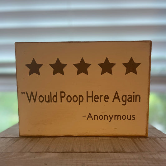 Bathroom Review Sign