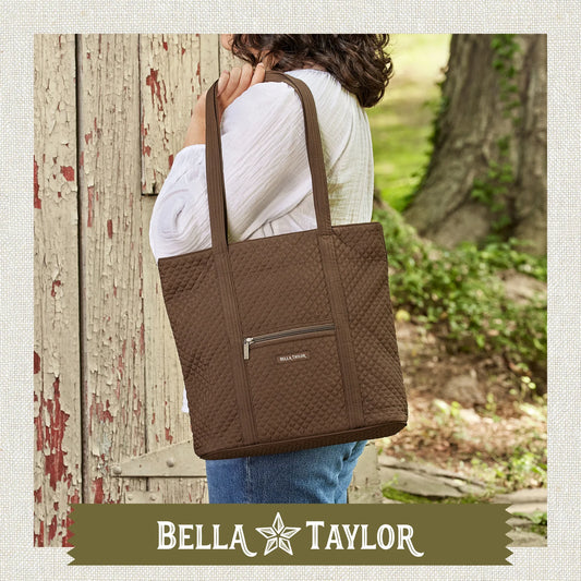 Bella Taylor - Chocolate Microfiber Large Shoulder Tote