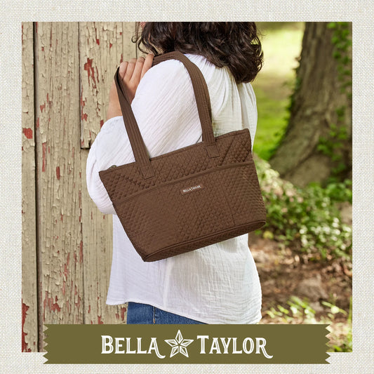 Bella Taylor - Chocolate Microfiber Small Shoulder Tote