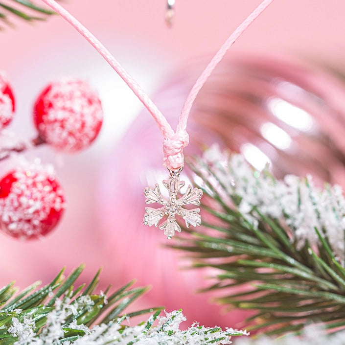 Sparkly Pink Christmas Bracelet